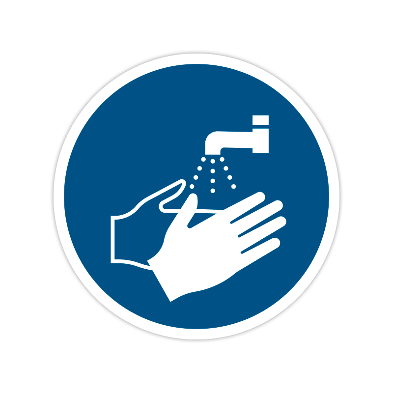 Gebotszeichen: Hände waschen