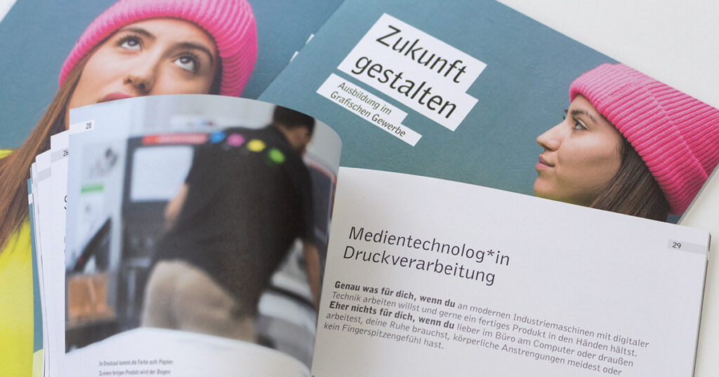 Informationsbroschüre "Zukunft gestalten - Ausbildung im Grafischen Gewerbe"